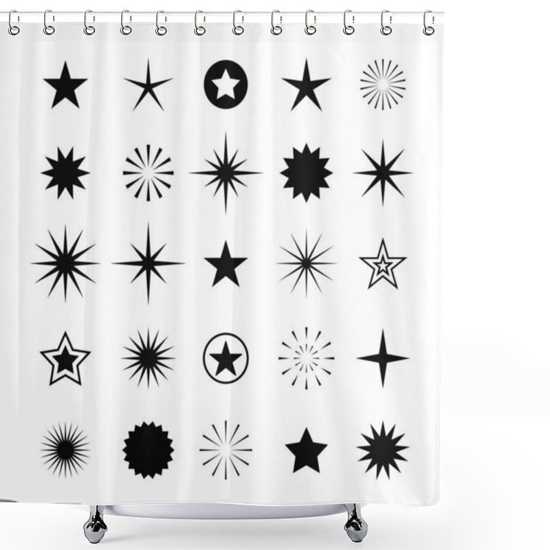 Personality  Super Set Of Stars Sparkle Icon. Bright Firework, Decoration Twinkle, Shiny Flash. Glowing Light Effect Stars And Bursts Collection. Vector Graphic Design. Shower Curtains