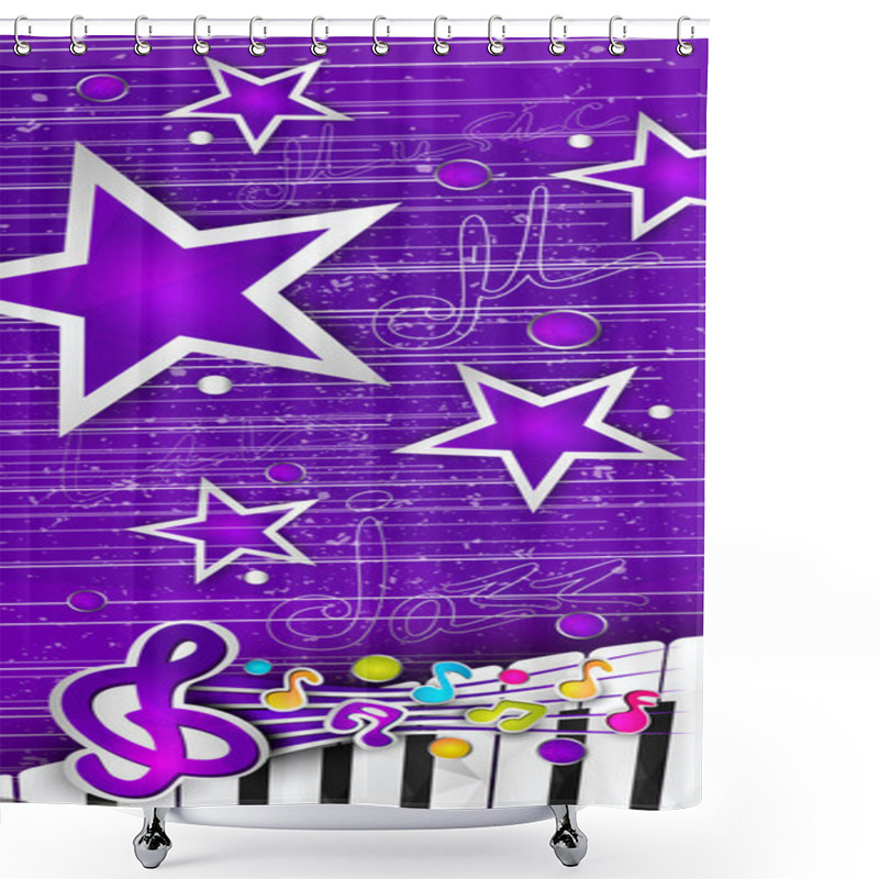 Personality  Music Concert Or Festival Flyer Of Jazz And Piano Template Shower Curtains