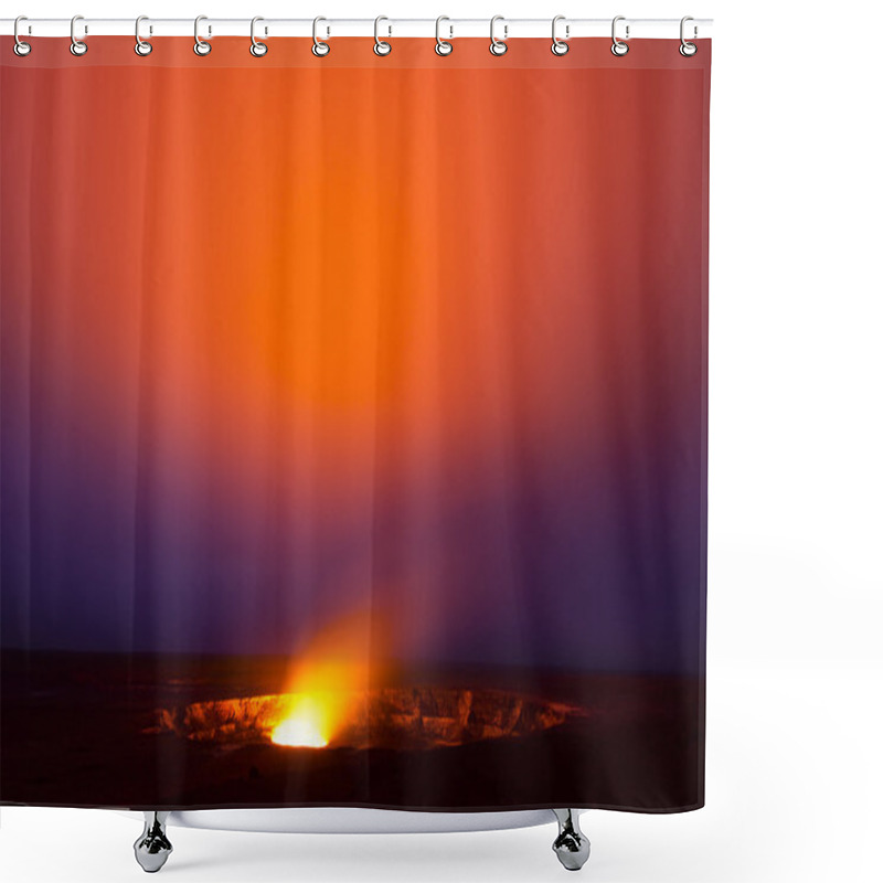 Personality  Kilauea Volcano At Night Shower Curtains