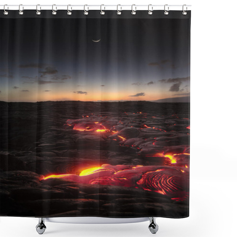 Personality  Hawaii Lava Flow At Kilauea Volcano Shower Curtains