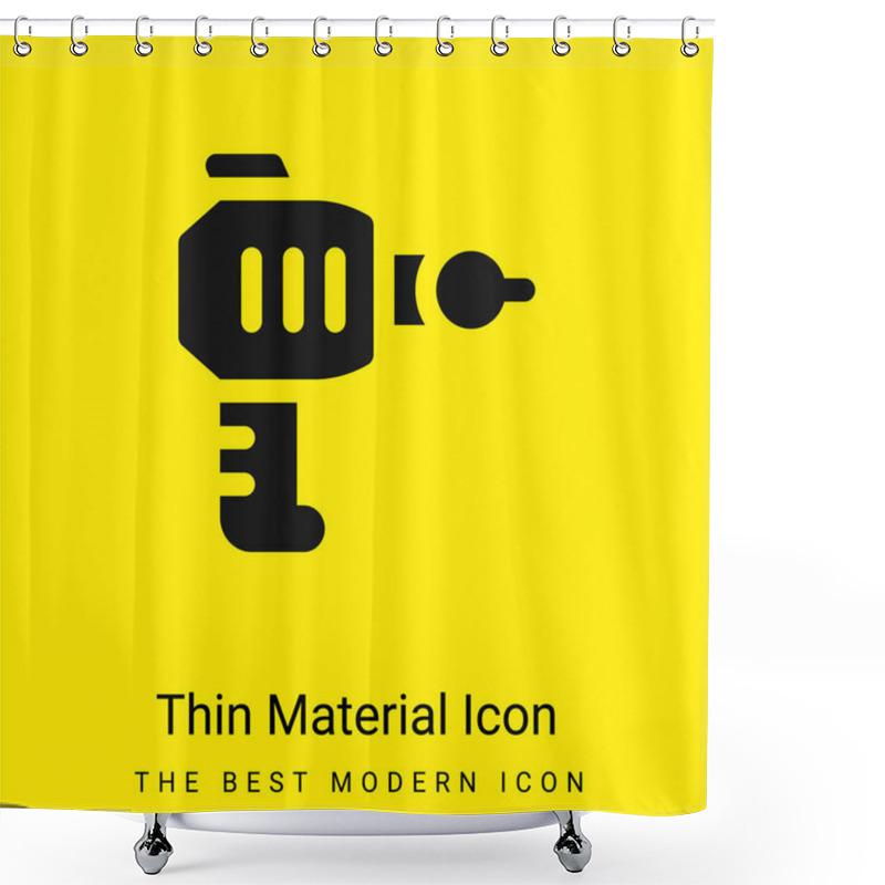 Personality  Blaster Minimal Bright Yellow Material Icon Shower Curtains