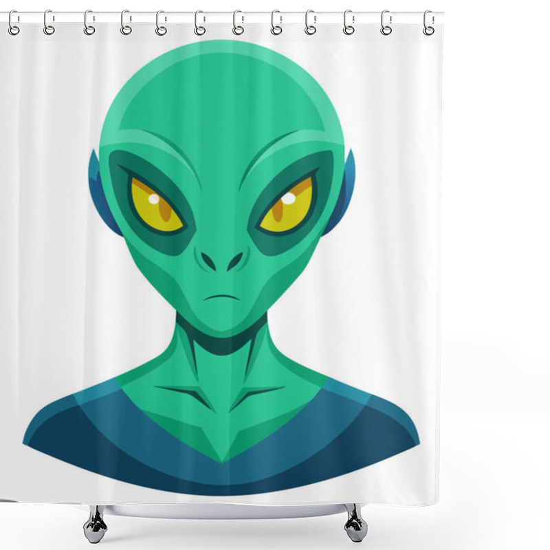 Personality  Alien Face Vector Illustration Isolated On A White Background Shower Curtains