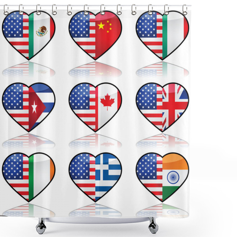 Personality  USA Divided Love Shower Curtains