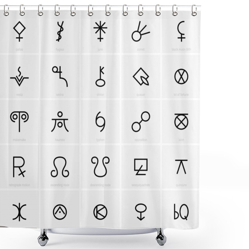 Personality  Set Of Astrological Symbols Shower Curtains