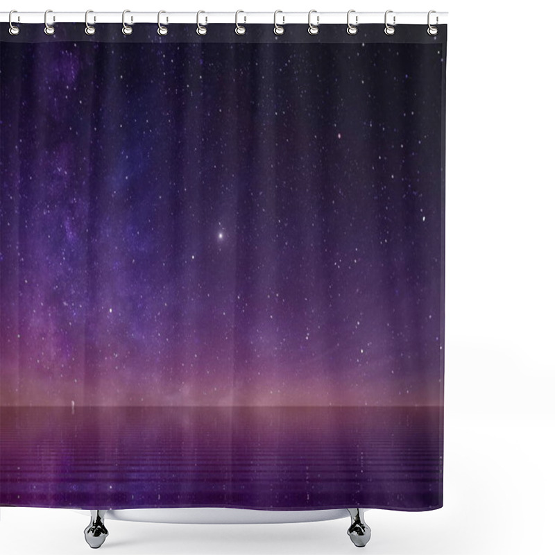 Personality  Full Moon On Night Starry Sky At Sea Lilac Pink Sunset  Sky Stars Summer Sea Dark Blue Water Reflection Moonlight Galaxy Background Nature  Shower Curtains