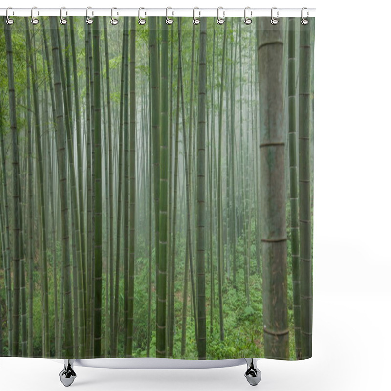 Personality  Sichuan Chu Nan Bamboo Sea Area Deep Bamboo Forest Shower Curtains