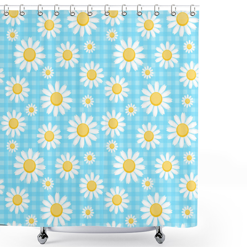 Personality  Chamomile Checkered Background Shower Curtains