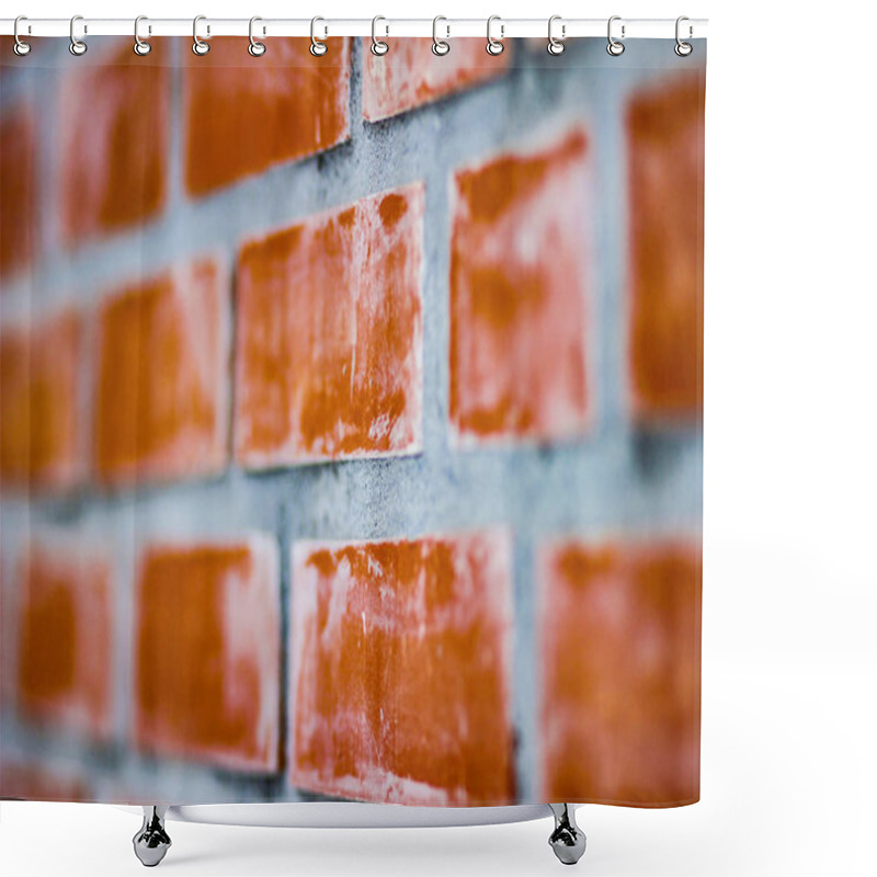 Personality  Brick Red High Wall Shower Curtains