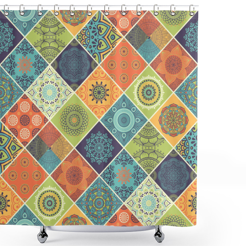 Personality  Ethnic Floral Seamless Pattern Shower Curtains