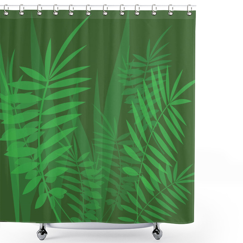 Personality  Vector Image With Fern Leaves Shower Curtains