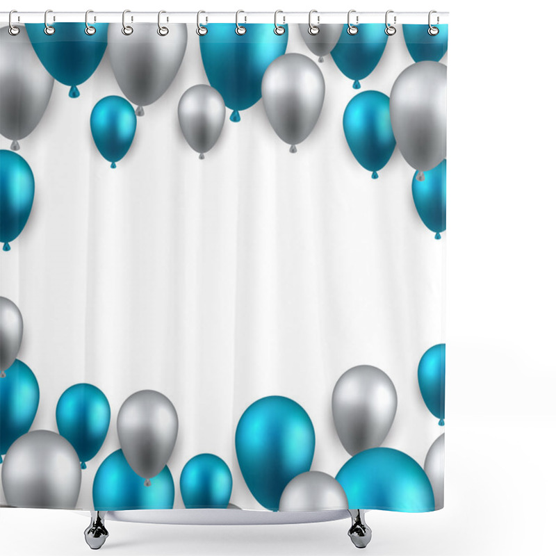 Personality  Frame Background With Balloons. Shower Curtains