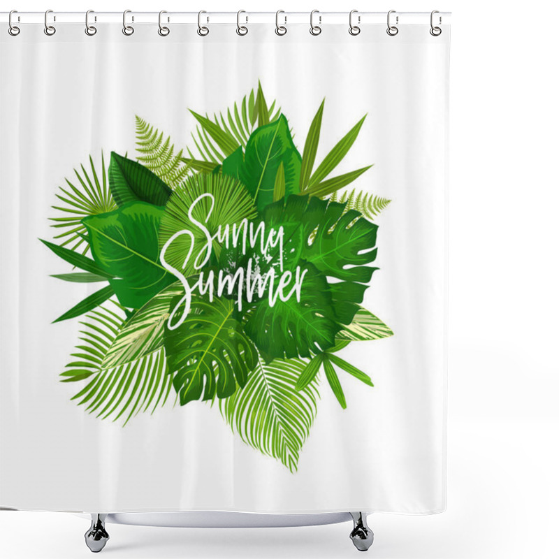 Personality  Sunny Summer Tropical Palm Leaf Poster Shower Curtains