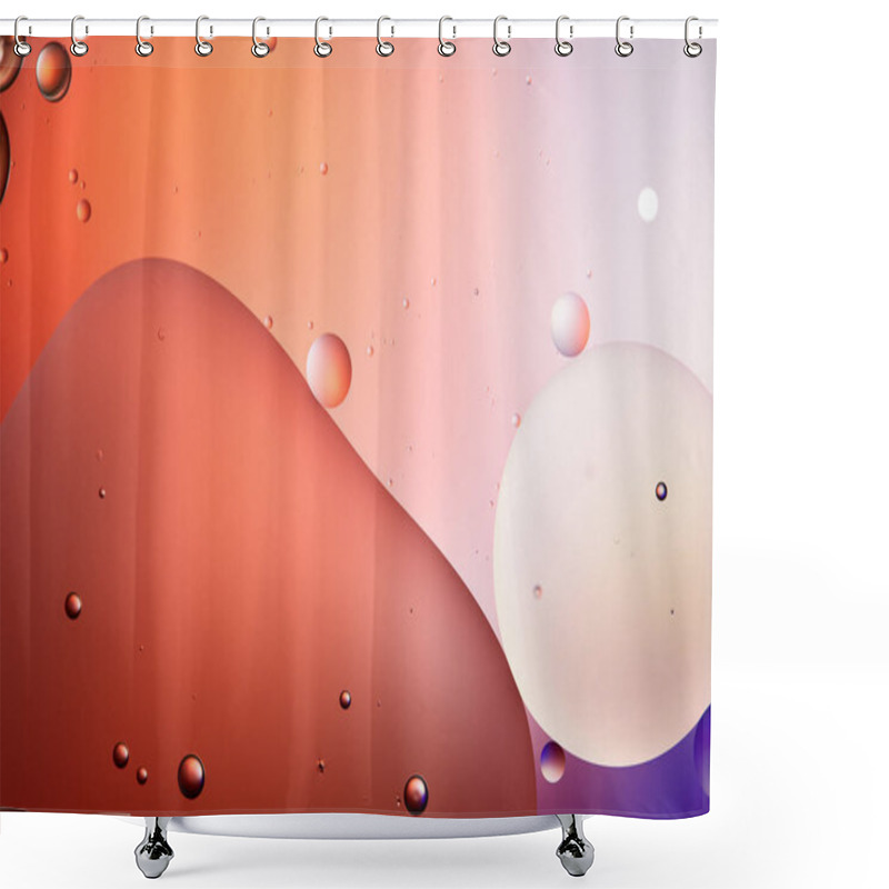 Personality  Creative Abstract Background From Mixed Water And Oil Bubbles In Red And Purple Color Shower Curtains