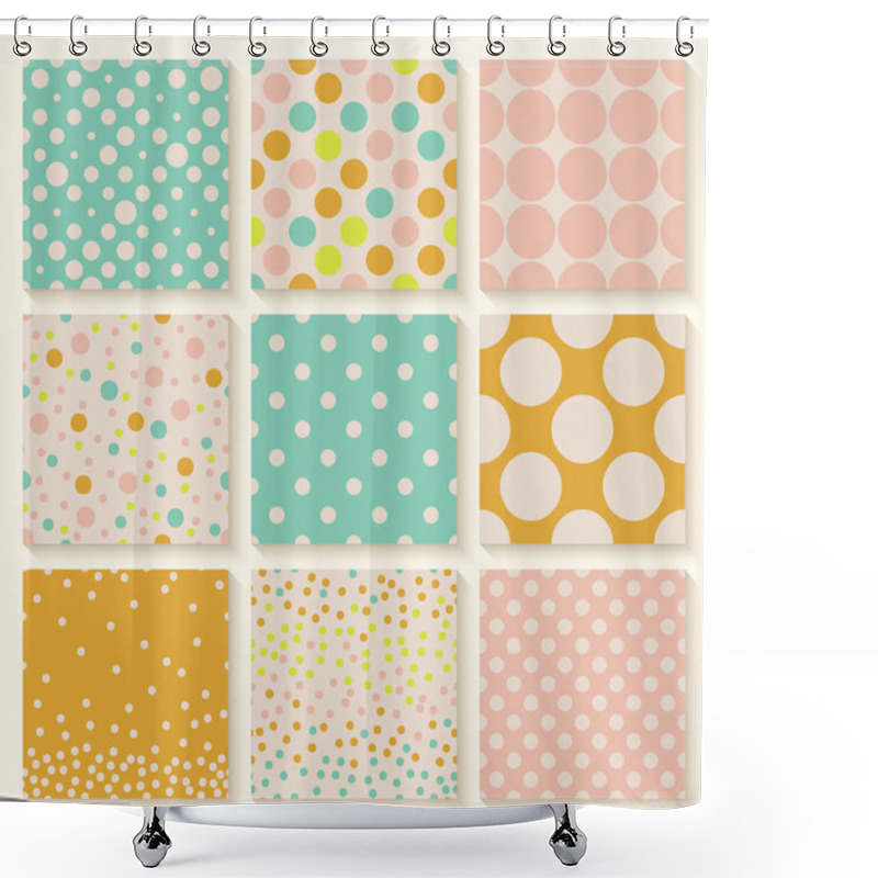 Personality  Polka Dots Seamless Pattern Set Shower Curtains