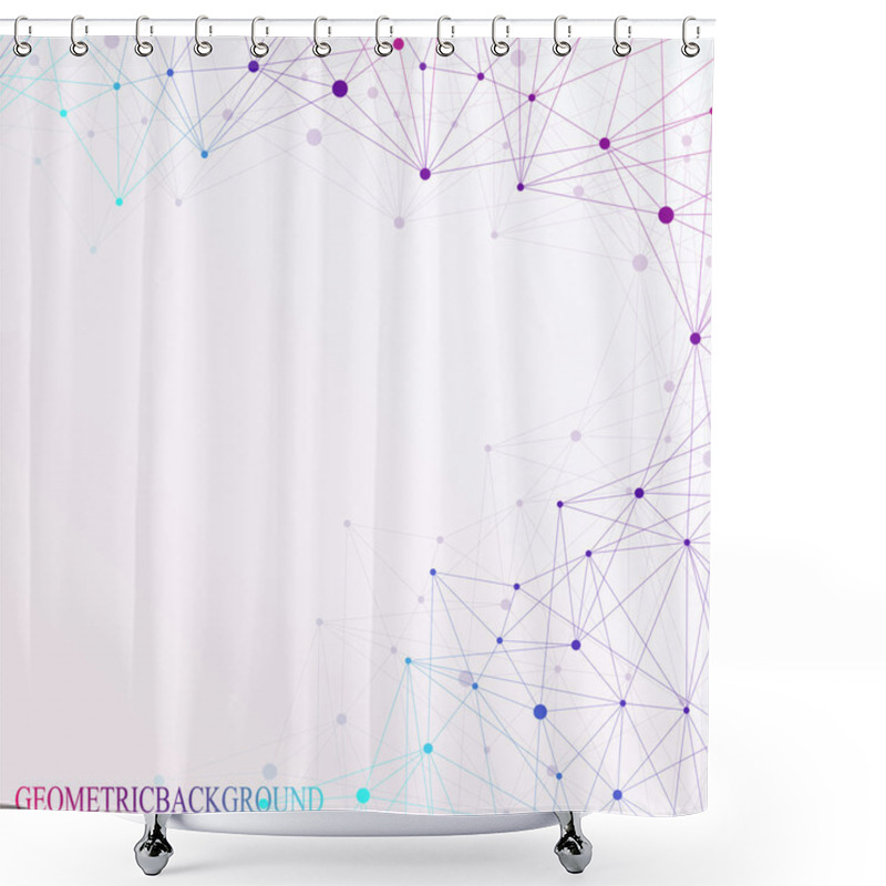 Personality  Molecule And Communication With Connected Dots, Lines. Graphic Background For Your Design. Vector Illustration Shower Curtains