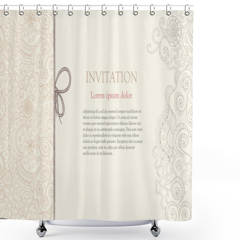 Personality  Stylised Floral Ornament Invitation Background Shower Curtains