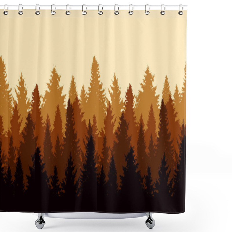 Personality  Fir Trees Seamless Pattern Shower Curtains