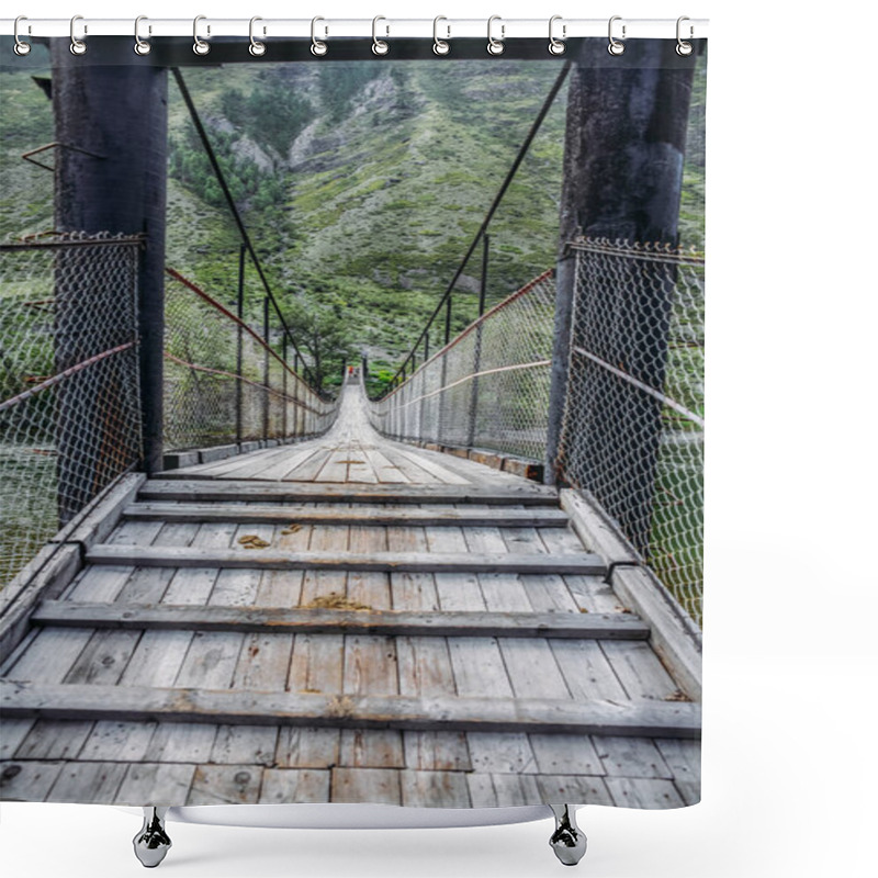 Personality  Wooden Bridge Shower Curtains