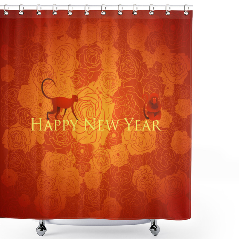 Personality  Chinese New Year Background. Floral Design, Vector Illustration Shower Curtains