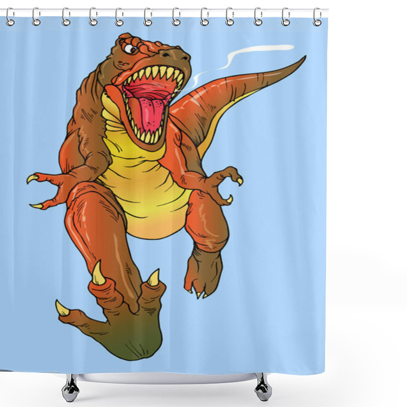 Personality  Fierce T-Rex Or Tyrannosaurus Dinasour Hunting For Food Shower Curtains