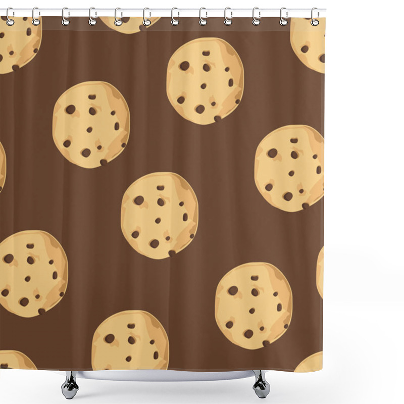 Personality  Seamless Pattern With Cookies Shower Curtains