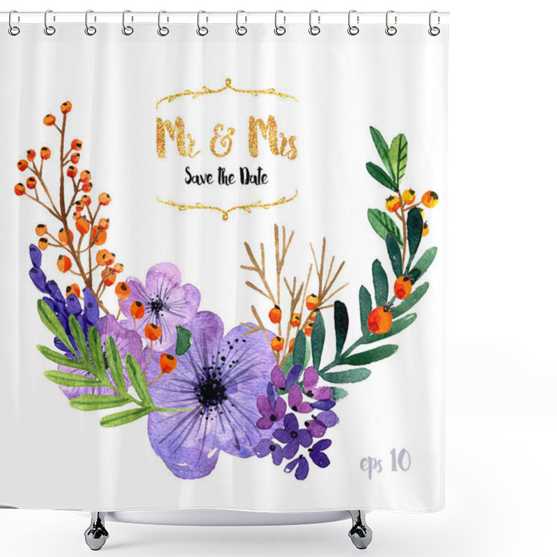 Personality  Collection Of Painted Flowers Shower Curtains