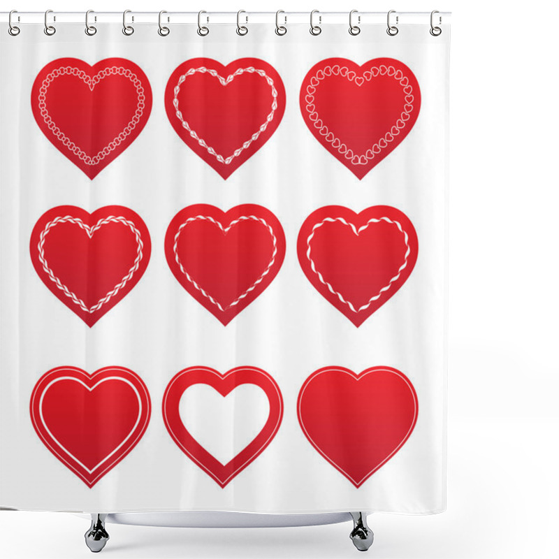 Personality  Set Of Hearts Shower Curtains