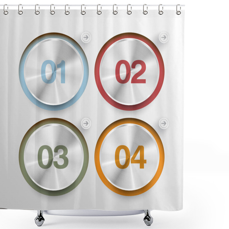 Personality  Numbered Steel Circles Template Shower Curtains