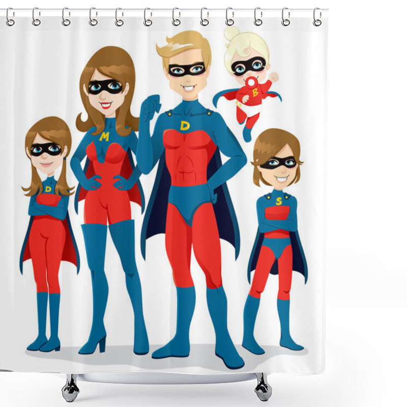 Personality  Superhero Family Costume Shower Curtains