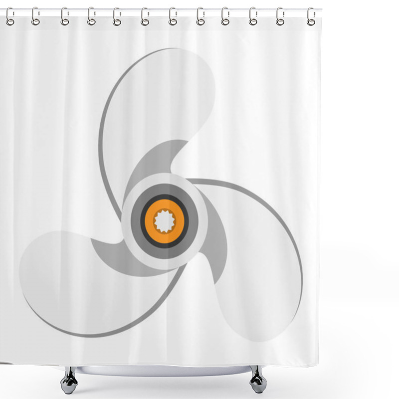 Personality  Propeller Fan Vector Illustration. Shower Curtains