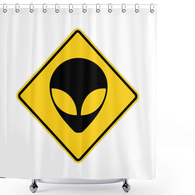 Personality  Road Sign - Alien Ahead Shower Curtains