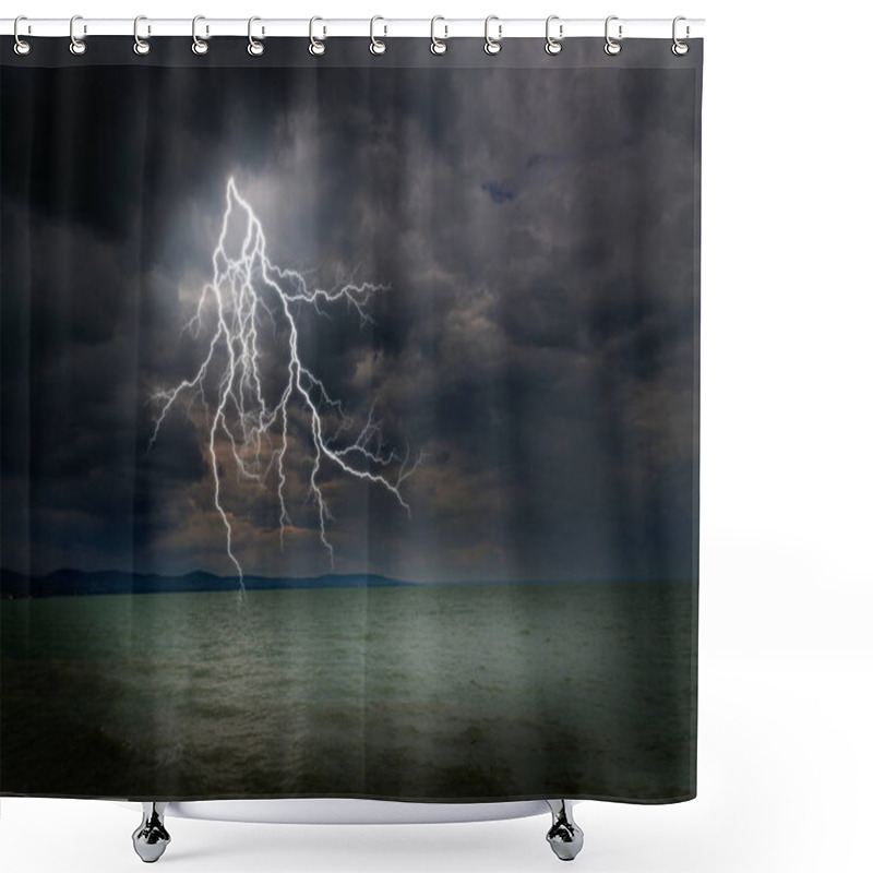 Personality  Lightning In Green Meadow Shower Curtains