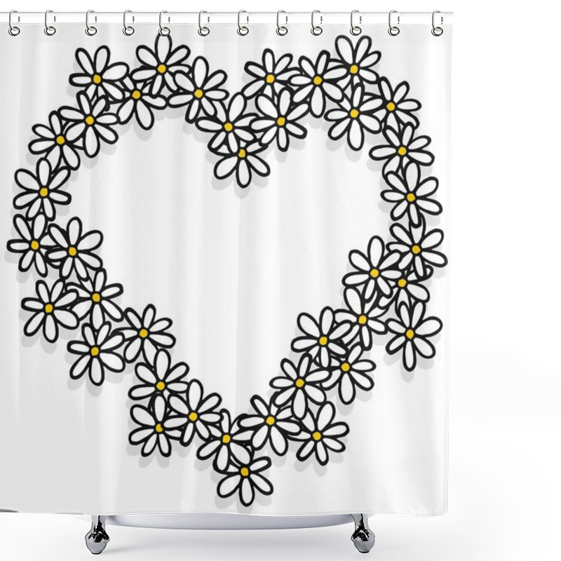 Personality  Daisies  Heart Shape Shower Curtains