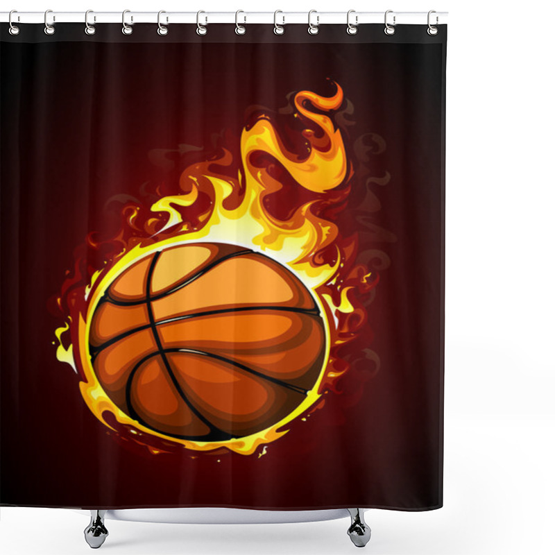 Personality  Burning Basketball Shower Curtains