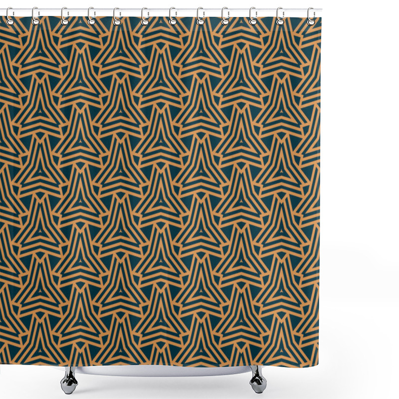 Personality  Vector Seamless Pattern. Modern Stylish Abstract Texture. Repeating Geometric Tiles From Striped Elements Shower Curtains