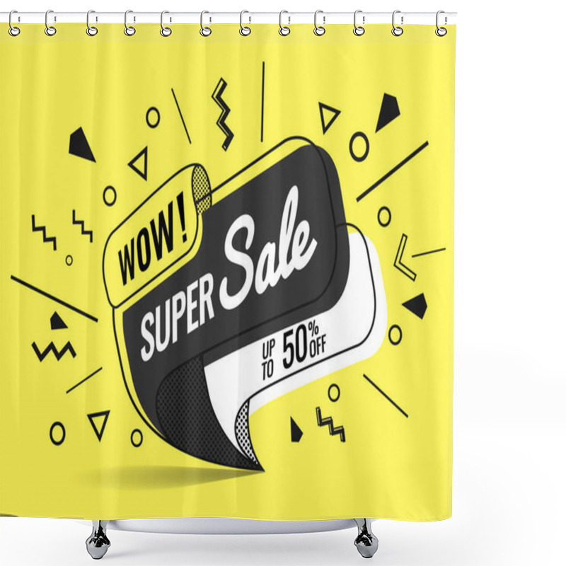 Personality  Super Sale, Vector Illustration Shower Curtains