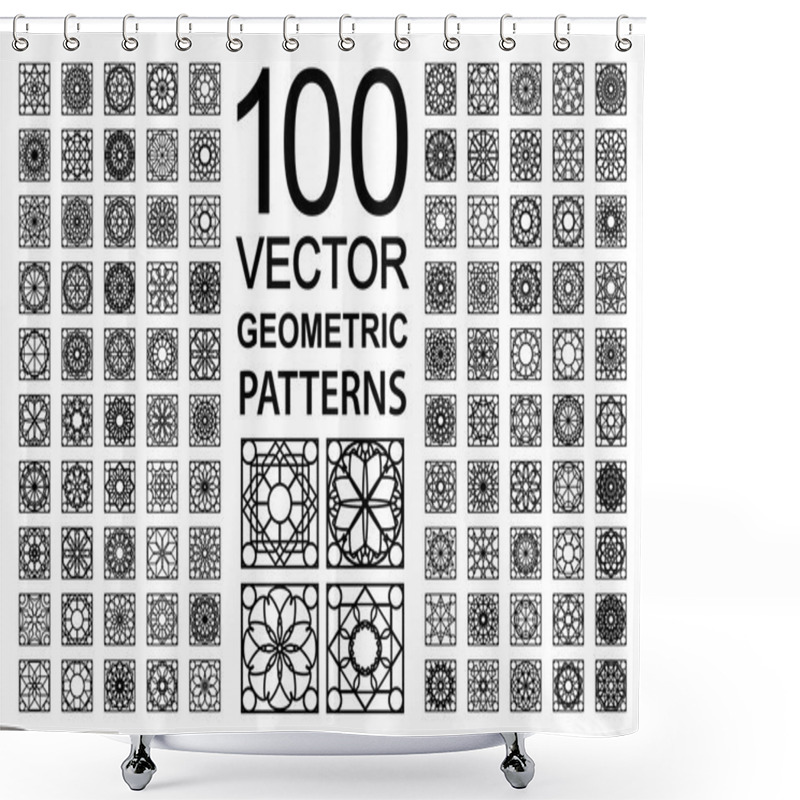 Personality  Vector Set Of Geometric Patterns Shower Curtains