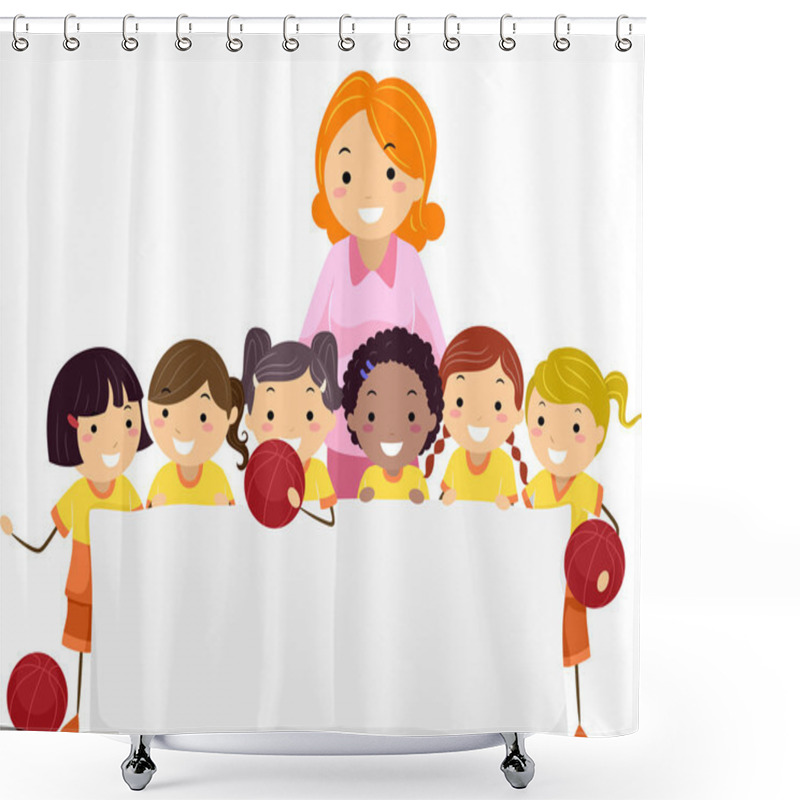 Personality  Basketball Team Banner Shower Curtains