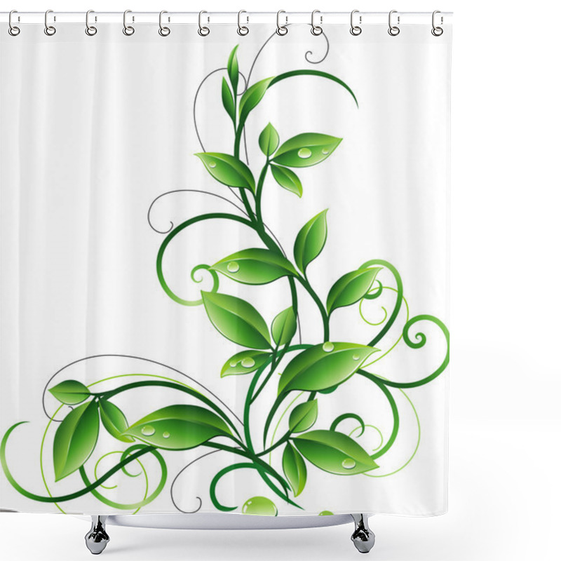 Personality  Ornament With Leaves Shower Curtains