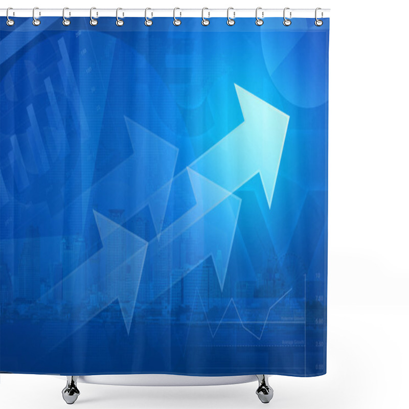 Personality  Arrow On Financial Graph Chart And City For Business Background Shower Curtains