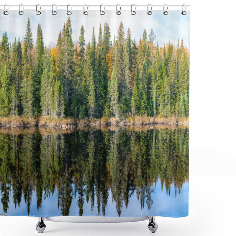 Personality  A Lake In The Forest In Canada, During The Indian Summer, Beautiful Colors Of The Trees Shower Curtains