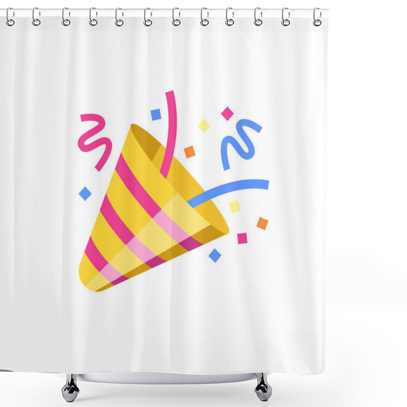 Personality  Party Confetti Firework Emoticon Illustration.  Shower Curtains