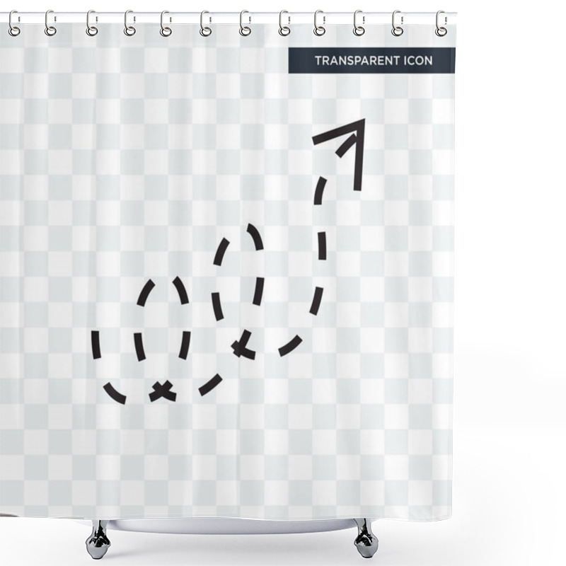 Personality  Curly Dotted Arrow Vector Icon Isolated On Transparent Backgroun Shower Curtains