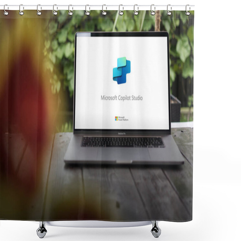 Personality  WROCLAW, POLAND - JULY 7, 2024:Microsoft Copilot Studio Logo, Solution Transforming Customer And Employee Experiences When You Build Custom Copilots, Displayed On MacBook Pro Screen Shower Curtains