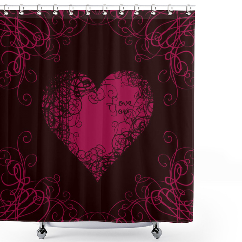 Personality  Heart In Curls Shower Curtains