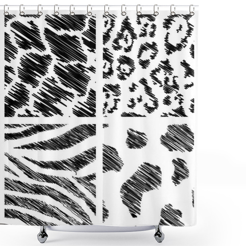 Personality  Wild Animal Abstract Backgrounds Set Shower Curtains