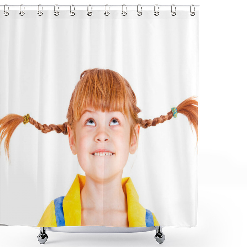 Personality  Girl Looking Up Shower Curtains