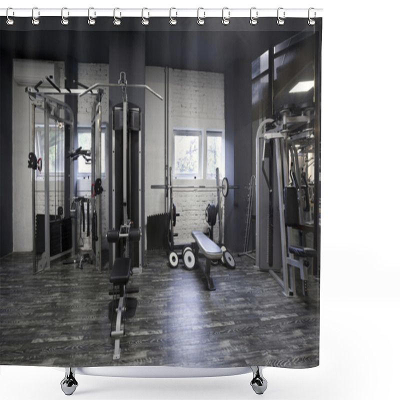 Personality  Weight Machines In A Gym Shower Curtains