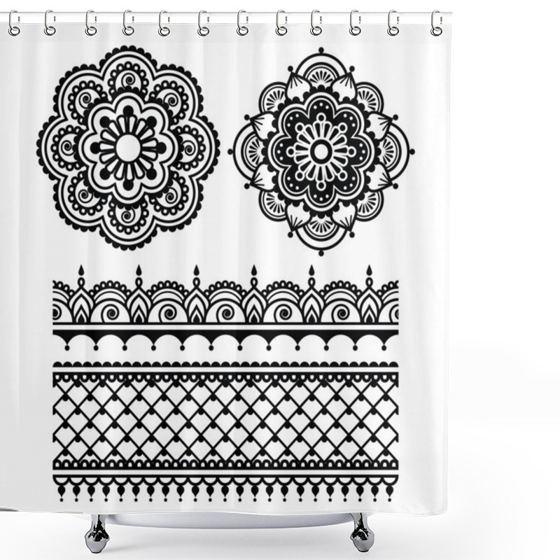 Personality  Mehndi, Indian Henna Tattoo Seamless Pattern Shower Curtains