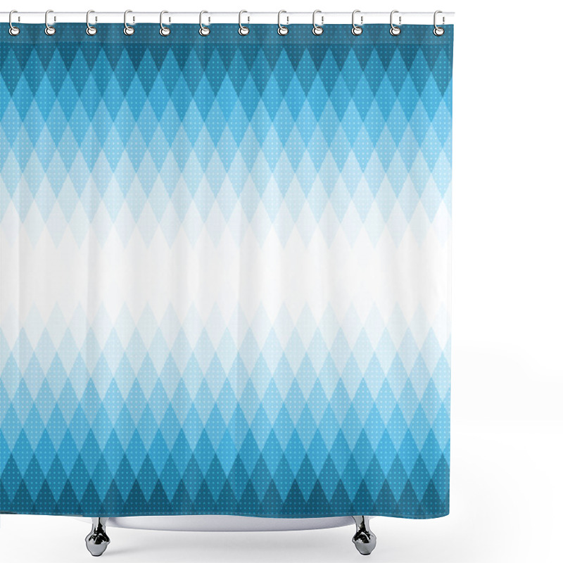 Personality  Blue Geometric Pattern Shower Curtains